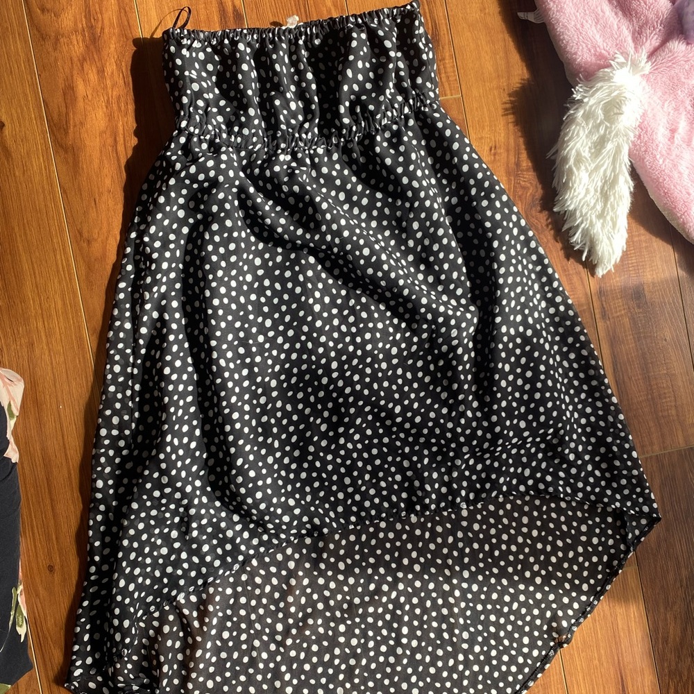 ( 3 for 35 ) High low polka dot dress